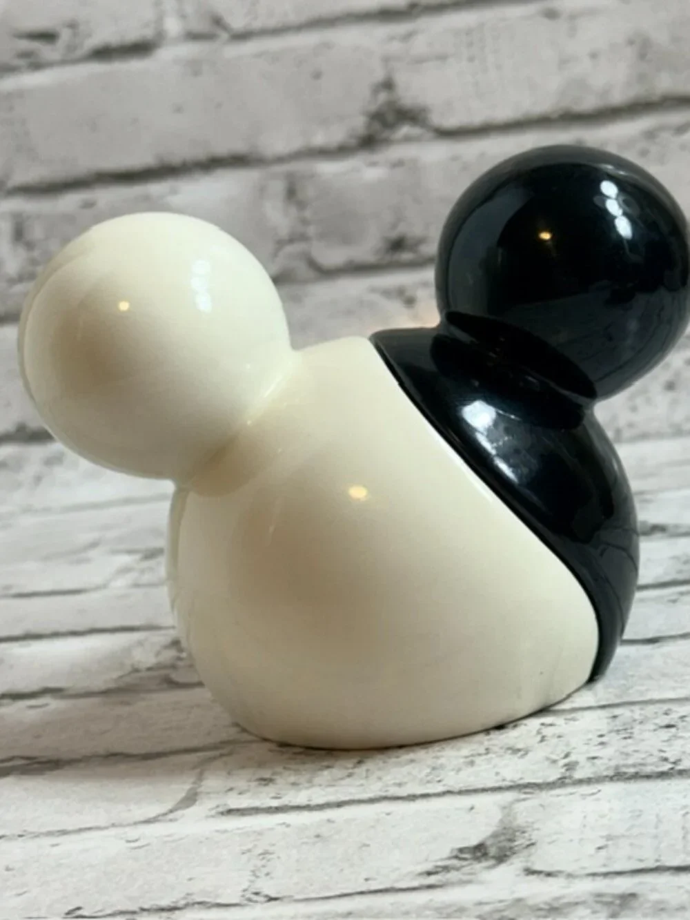 Vintage Walt Disney Salt Pepper Shakers Mickey Mouse Ears Figurine Black White